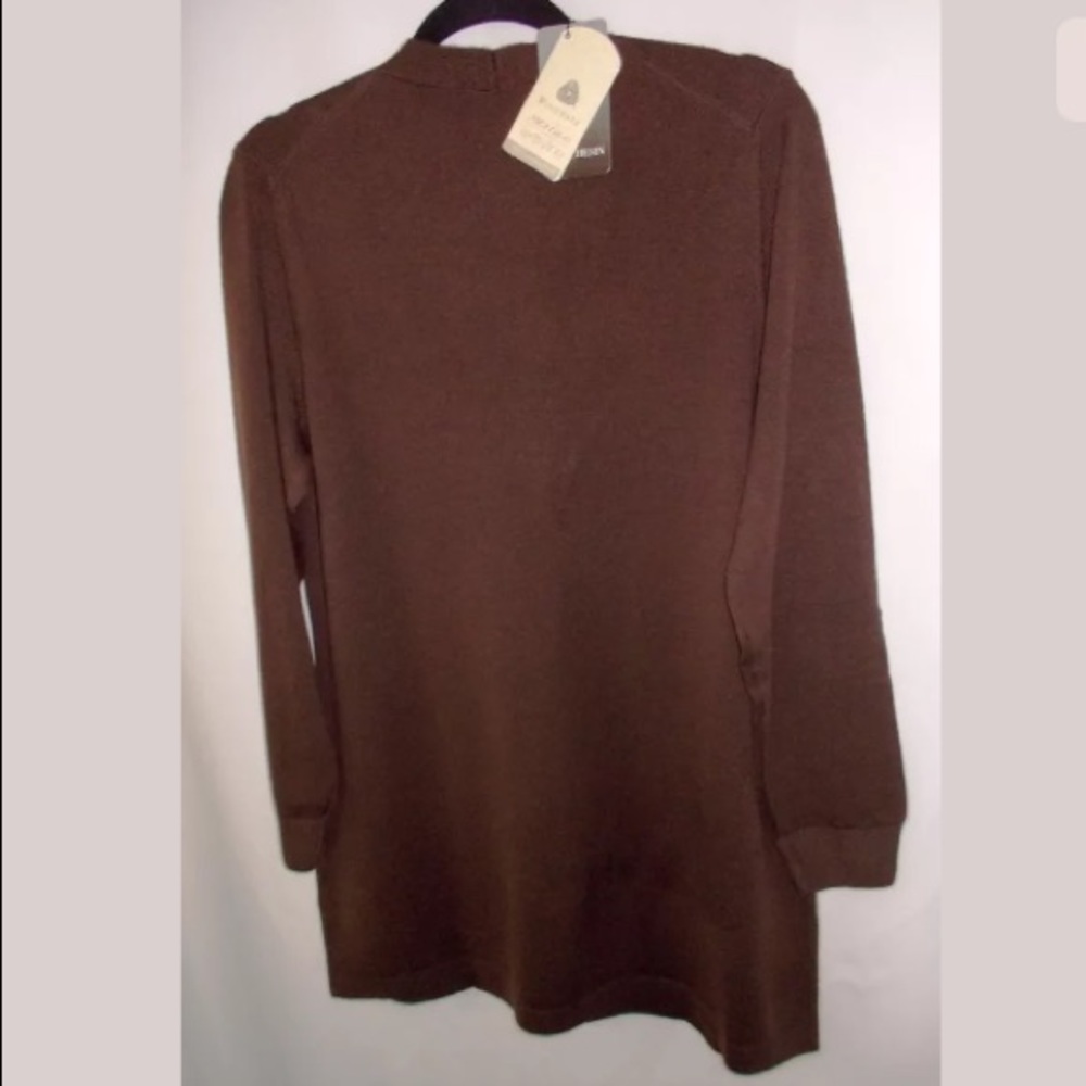 MARCHESIN Brown Merino Wool Cardigan XXL-XXXL - Picture 6 of 7